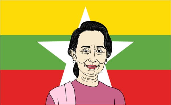 Grafik von Aung San Suu Kyi, Präsidentin von Myanmar (dianpurdi41 / Shutterstock.com)