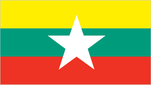 Wie sieht die Flagge / Fahne von Myanmar aus?
