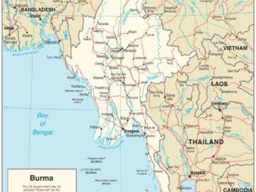 Strassenkarte von Myanmar